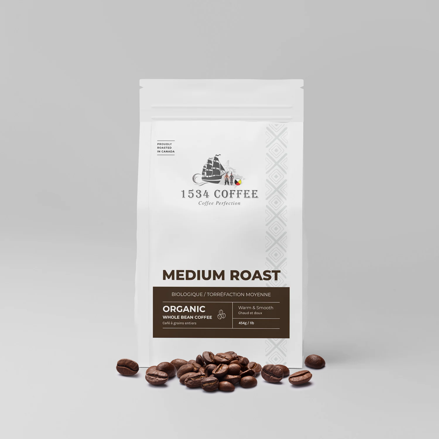 Organic Medium Roast Whole Bean Coffee 1LB